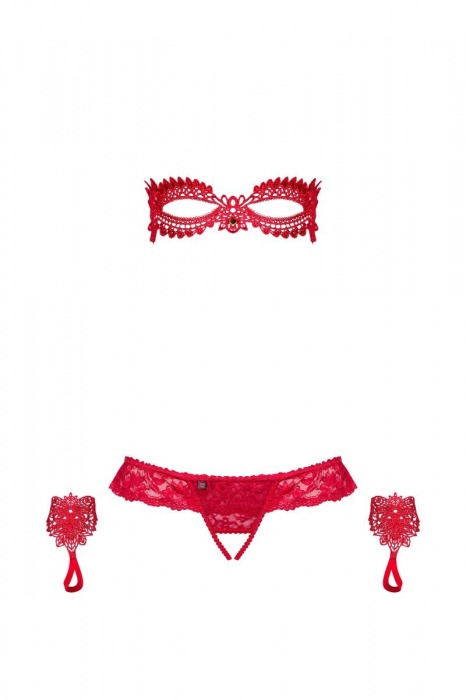 Обольстительный комплект Hetea с маской - Obsessive купить с доставкой