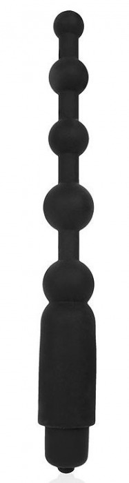 Черный силиконовый анальный вибромассажер-елочка - 18 см. - Bior toys