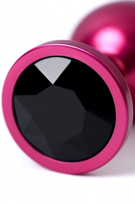 Красный анальный плаг с кристаллом черного цвета - 8,2 см. - ToyFa - купить с доставкой в Санкт-Петербурге