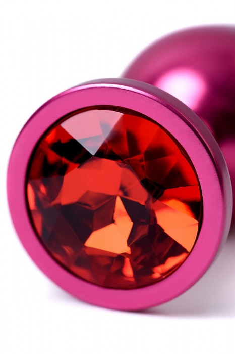 Красный анальный плаг с кристаллом красного цвета - 8,2 см. - ToyFa - купить с доставкой в Санкт-Петербурге