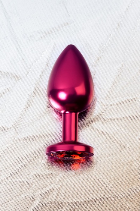 Красный анальный плаг с кристаллом красного цвета - 8,2 см. - ToyFa - купить с доставкой в Санкт-Петербурге