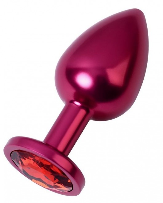 Красный анальный плаг с кристаллом красного цвета - 8,2 см. - ToyFa - купить с доставкой в Санкт-Петербурге