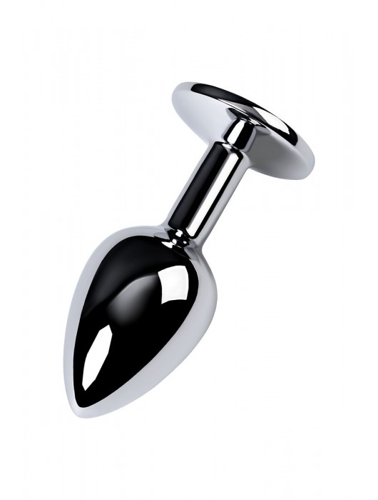 Серебристая конусовидная анальная пробка с фиолетовым кристаллом - 7 см. - ToyFa - купить с доставкой в Санкт-Петербурге