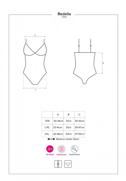 Изысканное боди Redella со шнуровкой - Obsessive купить с доставкой