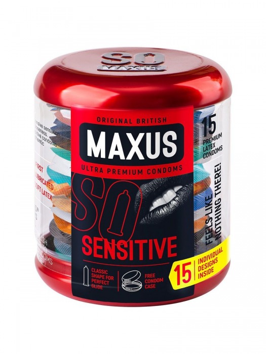 Ультратонкие презервативы в металлическом кейсе MAXUS Sensitive - 15 шт. - Maxus - купить с доставкой в Санкт-Петербурге