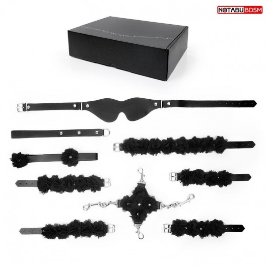 Стильный черный набор БДСМ в сумке - Bior toys - купить с доставкой в Санкт-Петербурге