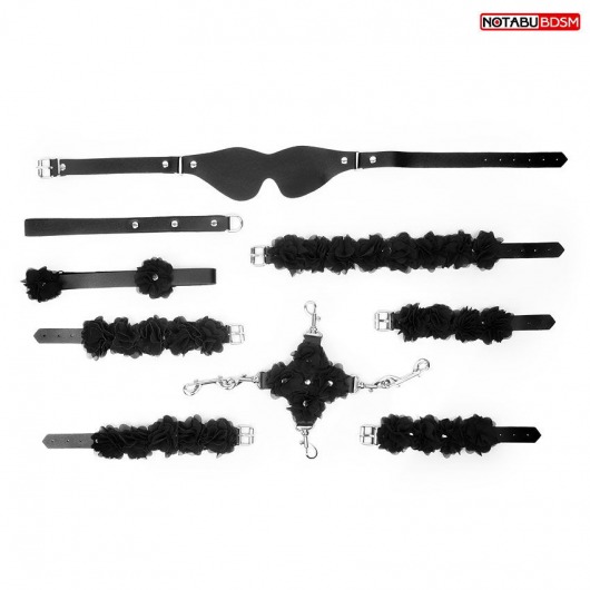 Стильный черный набор БДСМ в сумке - Bior toys - купить с доставкой в Санкт-Петербурге