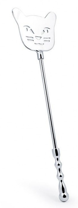 Серебристый металлический стек с котиком - 40 см. - Bior toys - купить с доставкой в Санкт-Петербурге