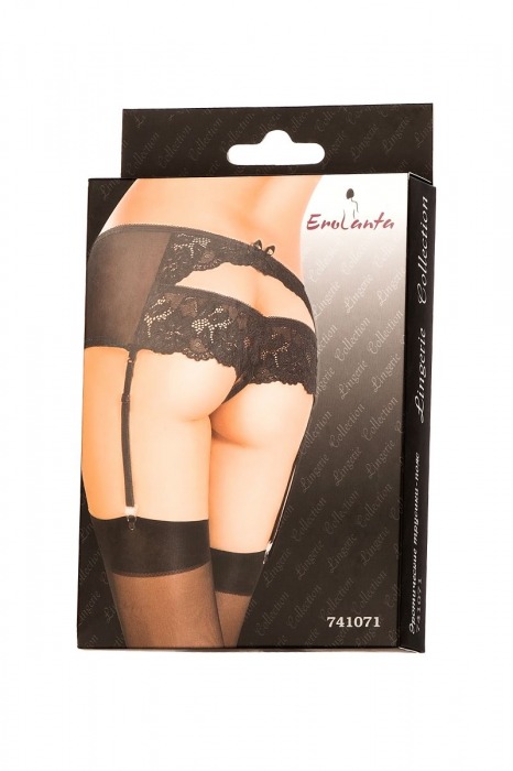 Эротические трусики-пояс из эластичного кружева с пажами для чулок - Erolanta купить с доставкой