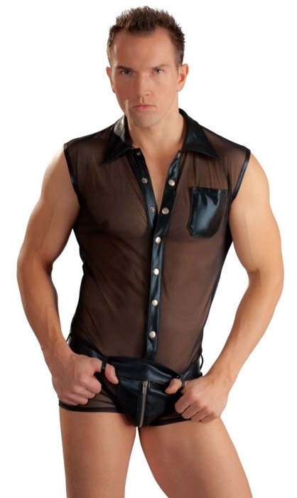 Сексуальный полупрозрачный комбинезон с кармашками - Orion купить с доставкой