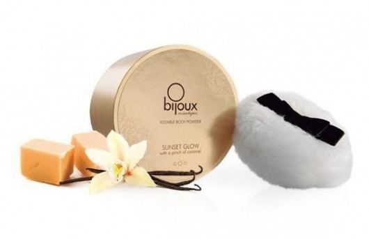 Съедобная пудра для тела с ароматом солёной карамели Sunset Glow Powder - 45 гр. -  - Магазин феромонов в Санкт-Петербурге