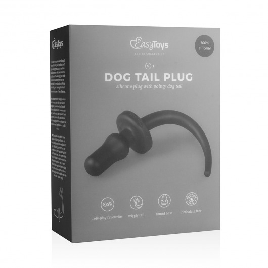 Черная анальная пробка с хвостом Dog Tail Plug - ONE DC B.V.