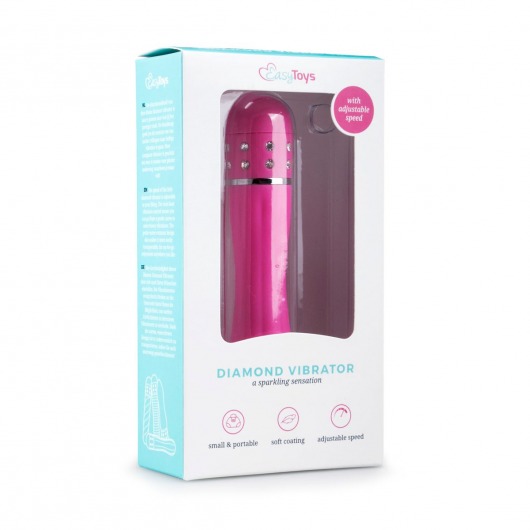 Розовый мини-вибратор Diamond Vibrator со стразами - 11,4 см. - EDC Wholesale