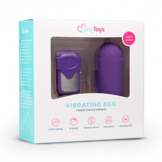 Фиолетовое виброяйцо Easytoys Vibration Egg с пультом ДУ - EDC