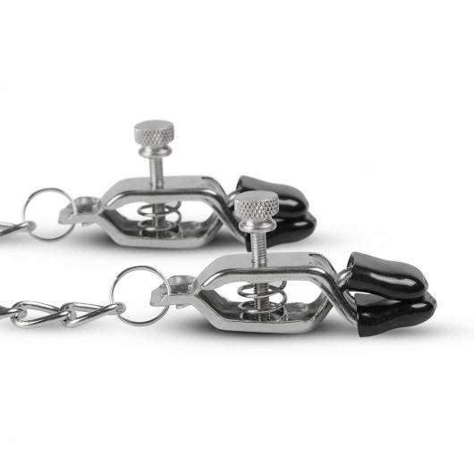 Зажимы на соски с цепочкой Easytoys Big Nipple Clamps With Chain - EDC Wholesale - купить с доставкой в Санкт-Петербурге