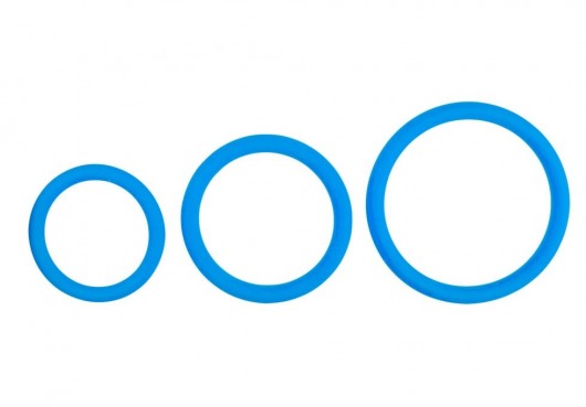 Набор из 3 голубых эрекционных колец Cock Ring Set - EDC - в Санкт-Петербурге купить с доставкой