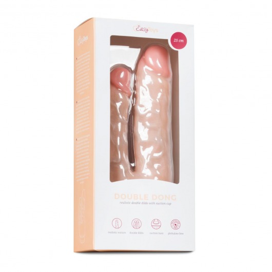 Телесный анально-вагинальный фаллоимитатор Easytoys Double Dildo - 25 см. - EDC