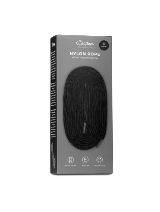 Черная веревка для бондажа Easytoys Bondage Rope - 10 м. - ONE DC B.V. - купить с доставкой в Санкт-Петербурге