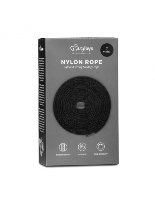 Черная веревка для бондажа Easytoys Bondage Rope - 5 м. - Easy toys - купить с доставкой в Санкт-Петербурге