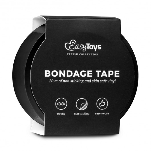Черная лента для бондажа Easytoys Bondage Tape - 20 м. - Easy toys - купить с доставкой в Санкт-Петербурге