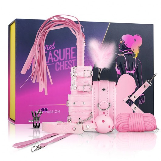 Розовый эротический набор Pink Pleasure - Secret Pleasure Chest - купить с доставкой в Санкт-Петербурге