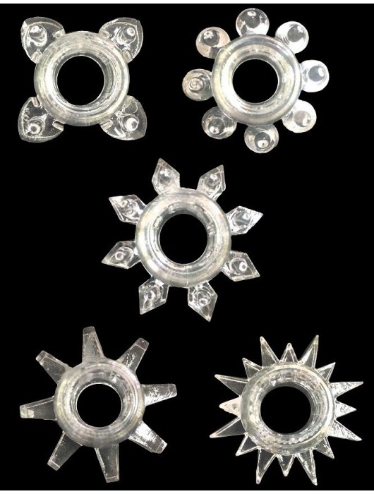 Набор из 5 прозрачных фигурных эрекционных колец - Brazzers - в Санкт-Петербурге купить с доставкой