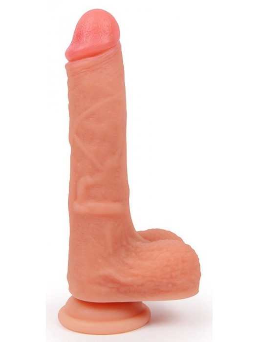 Телесный реалистичный фаллоимитатор с венками на присоске - Erowoman-Eroman