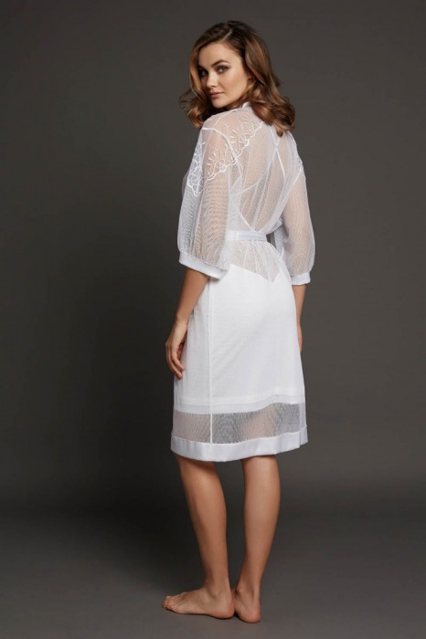 Воздушный халат свободного кроя из нежного полупрозрачного шифона - Laete купить с доставкой