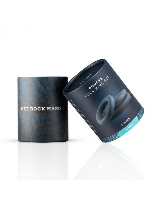 Набор из 3 темно-серых эрекционных колец - ONE DC B.V. - в Санкт-Петербурге купить с доставкой