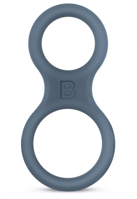 Темно-серое двойное эрекционное кольцо из силикона - EDC - в Санкт-Петербурге купить с доставкой