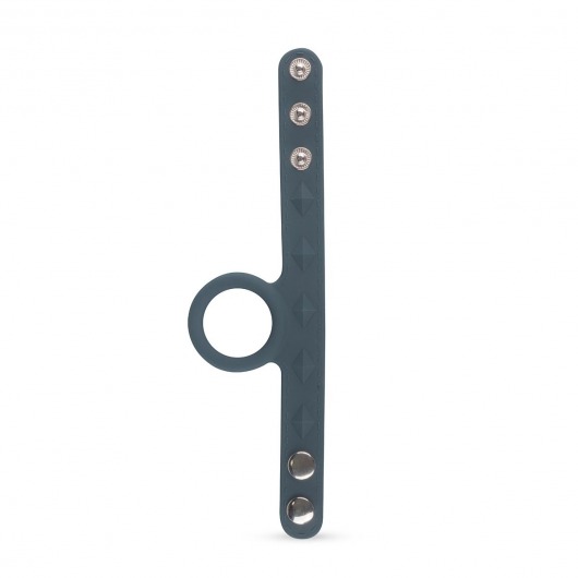 Темно-серое эрекционное кольцо с утяжкой для мошонки - размер S-M - EDC - в Санкт-Петербурге купить с доставкой