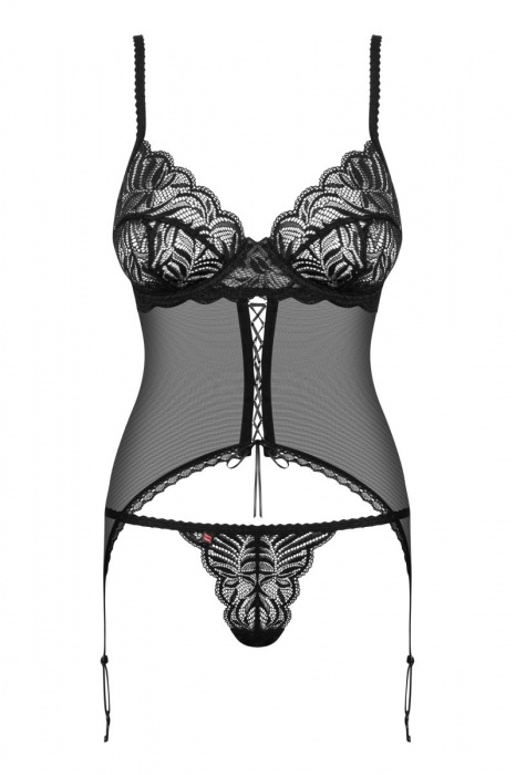 Кружевной корсаж Contica с маленькой шнуровкой по центру - Obsessive купить с доставкой