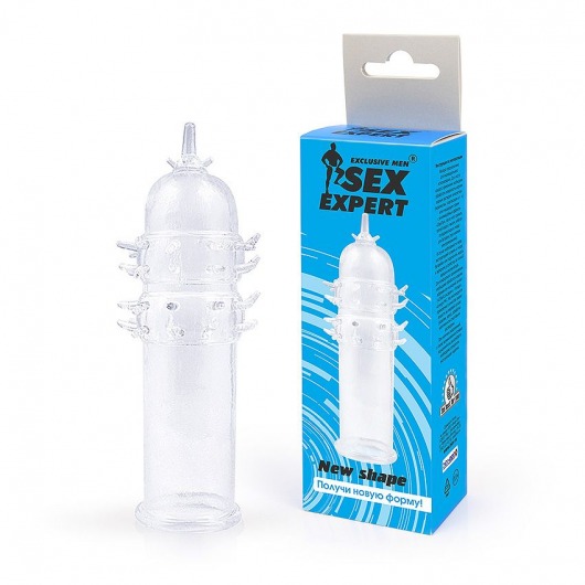 Закрытая прозрачная насадка на пенис с шипиками - 12 см. - Bior toys - в Санкт-Петербурге купить с доставкой