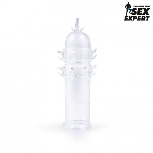 Закрытая прозрачная насадка на пенис с шипиками - 12 см. - Bior toys - в Санкт-Петербурге купить с доставкой