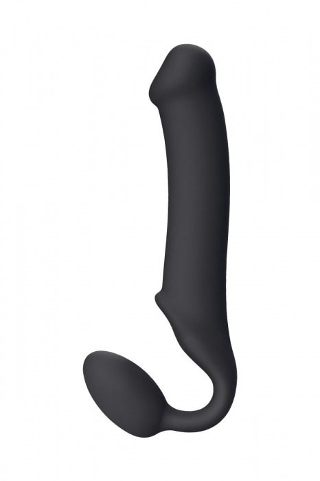 Черный безремневой страпон Silicone Bendable Strap-On XL - Strap-on-me - купить с доставкой в Санкт-Петербурге