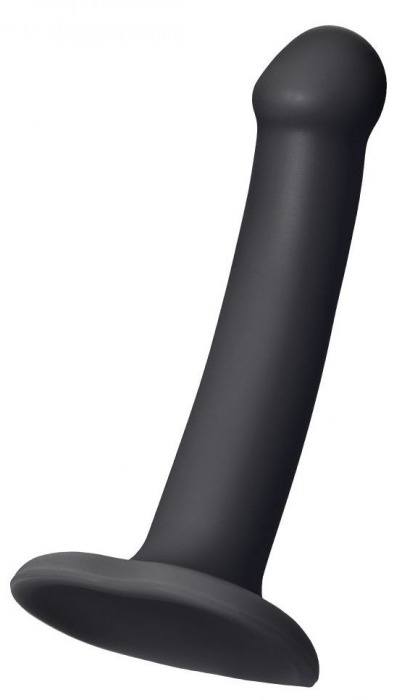Черный фаллос на присоске Silicone Bendable Dildo S - 17 см. - Strap-on-me - купить с доставкой в Санкт-Петербурге