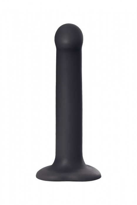 Черный фаллос на присоске Silicone Bendable Dildo M - 18 см. - Strap-on-me - купить с доставкой в Санкт-Петербурге