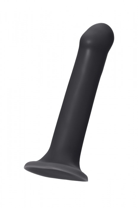 Черный фаллос на присоске Silicone Bendable Dildo L - 19 см. - Strap-on-me - купить с доставкой в Санкт-Петербурге