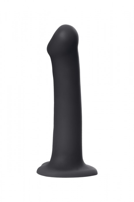 Черный фаллос на присоске Silicone Bendable Dildo L - 19 см. - Strap-on-me - купить с доставкой в Санкт-Петербурге