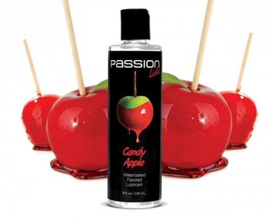 Смазка на водной основе Passion Licks Water Based Flavored Lubricant со вкусом яблока - 236 мл. - XR Brands - купить с доставкой в Санкт-Петербурге