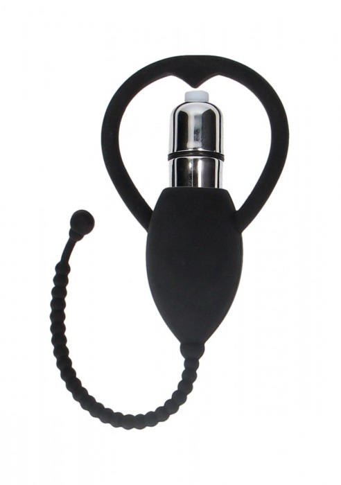 Черный уретральный вибростимулятор Urethral Sounding Vibrating Bullet Plug - Shots Media BV - купить с доставкой в Санкт-Петербурге