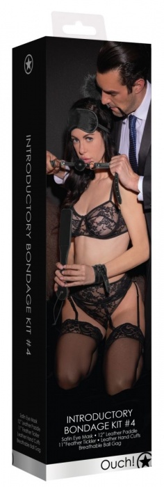 Черный игровой набор БДСМ Introductory Bondage Kit №4 - Shots Media BV - купить с доставкой в Санкт-Петербурге