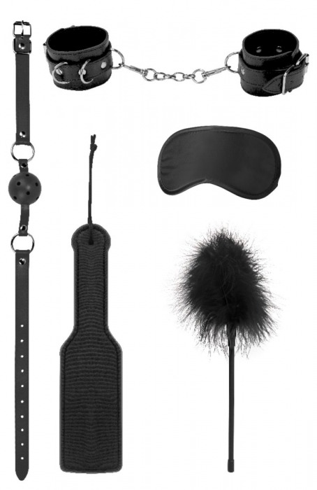 Черный игровой набор БДСМ Introductory Bondage Kit №4 - Shots Media BV - купить с доставкой в Санкт-Петербурге