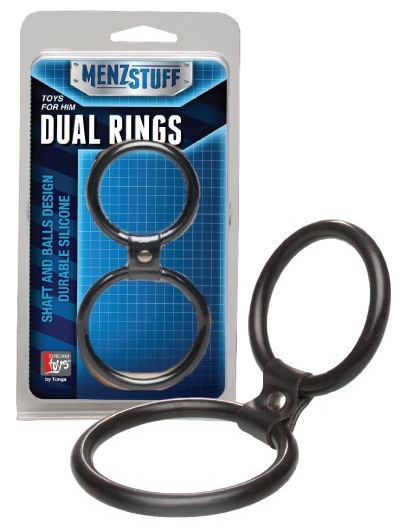 Чёрное двойное эрекционное кольцо Dual Rings Black - Dream Toys - в Санкт-Петербурге купить с доставкой