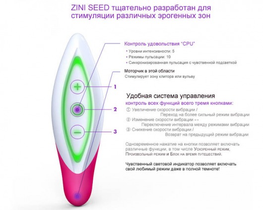 Золотой с черным вибромассажер ZINI SEED - ZINI