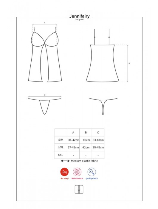 Оригинальная полупрозрачная сорочка Jennifairy - Obsessive купить с доставкой