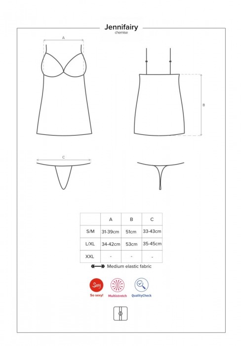 Коротенькая облегающая сорочка Jennifairy - Obsessive купить с доставкой