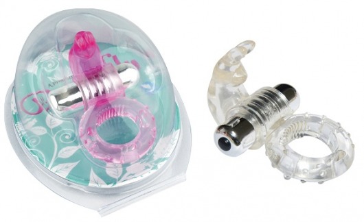 Прозрачное эрекционное виброкольцо с зайчиком 7 Speed Rabbit Cock Ring - Howells - в Санкт-Петербурге купить с доставкой