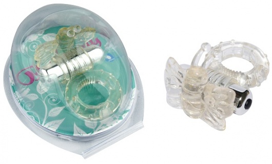 Прозрачное эрекционное кольцо с вибробабочкой - Howells - в Санкт-Петербурге купить с доставкой