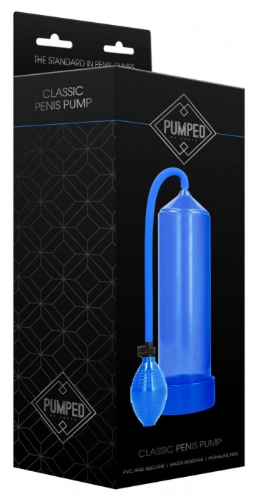 Синяя ручная вакуумная помпа для мужчин Classic Penis Pump - Shots Media BV - в Санкт-Петербурге купить с доставкой